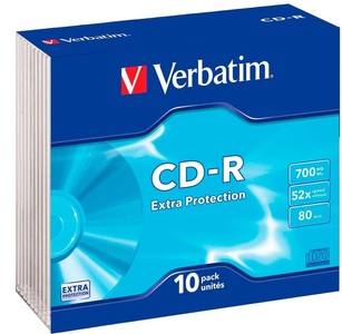 Verbatim, Verbatim 43415 Cd-R 700Mb Extra Prot - Rohling, Verbatim CD-R 0.7 GB, Slimcase (10 Stück)