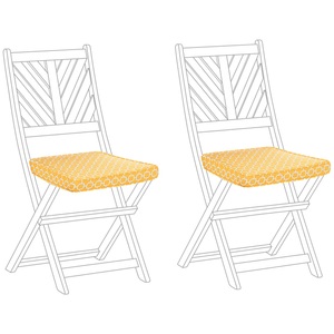 Beliani, Set mit 2 Sitzkissen aus Polyester Modern TERNI Set mit 2 Sitzkissen aus Polyester Modern TERNI, Beliani - Gartenstuhlkissen 2er Set aus Polyester Boho TERNI, One Size, Gelb Bunt