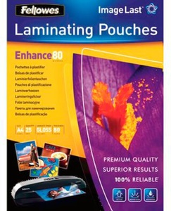 Fellowes, Fellowes 5396205 Laminating Pouches A4 25Pcs -, FELLOWES Laminiertasche A4 5396205 glanz, 80my 25 Stk