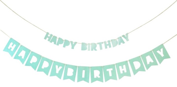 Micasa, Girlande BIRTHDAY, Micasa, I AM CREATIVE Girlande, Birthday,mint,230cm 6010.963 2 Stück
