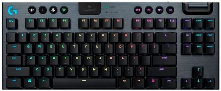 Logitech, G915 TKL, Gaming-Tastatur, Logitech G915 TKL Tenkeyless LIGHTSPEED Kabellos, Bluetooth® Gaming-Tastatur Deutsch, QWERTZ Schwarz Beleuchtet,