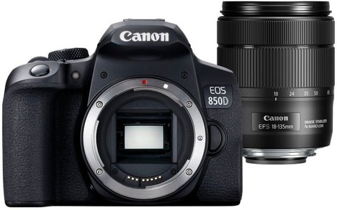 Canon, CANON EOS 850D Body + EF-S 18-135mm f/3.5-5.6 IS USM - Spiegelreflexkamera (Fotoauflösung: 24.10 MP) Schwarz, 