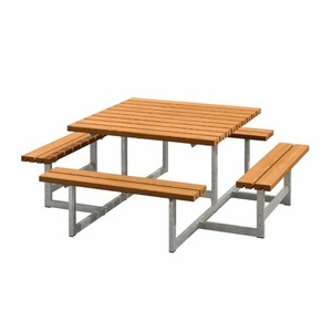 undefined, Gruppensitzbank für 8 Personen, LxT 2000 x 2000 mm, Teak, Gruppensitzbank für 8 Personen, LxT 2000 x 2000 mm, Teak