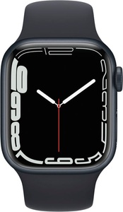 Apple, Apple Watch Series 7 GPS + Cellular 41mm Midnight Sport Band Smartwatch, 