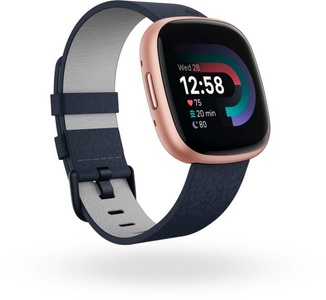 Fitbit, Fitbit Versa 3/4 & Sense 1/2 Vegan Leder Band; Indigo - Small Armband, 