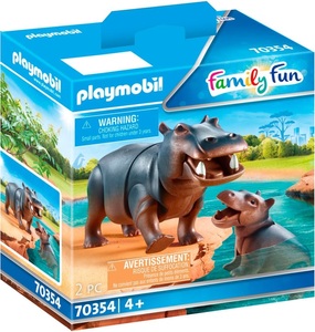 PLAYMOBIL, 70354 Flußpferd mit Baby, Konstruktionsspielzeug, playmobil® Flusspferd mit Baby 70354