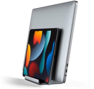 Satechi, Satechi - Aluminium Desktop Tisch Ständer Dual Vertical Stand Laptop / Tablet / Smartphone (ST-ADVSM) - Space Grau, Satechi Dual Vertical Notebook-Ständer