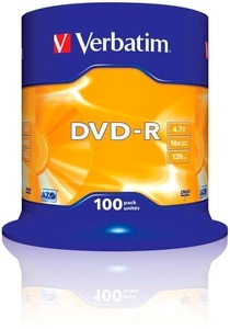 Verbatim, Verbatim 43549 DVD-R Rohling 4.7 GB 100 St. Spindel, Verbatim 43549 DVD-R Rohling 4.7 GB 100 St. Spindel