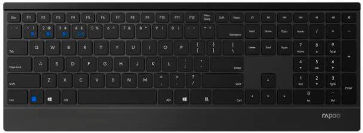 Rapoo, Rapoo E9500M Multimode Tastatur, Rapoo 9500M - Tastatur & Maus (Schwarz)