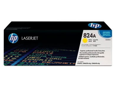 Hp, Original Tintenpatrone gelb HP No. 823, CB382A, HP H824AY Toner ye - HP No. 824A Y, CB382A für z.B. HP Color LaserJet CM 6030 F MFP, HP Color LaserJet CM 6030 MFP, HP Color LaserJet CP 6000
