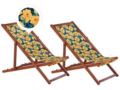 Beliani, Beliani Anzio Sonnenliege, Beliani - Liege aus Polyester Modern ANZIO, One Size, Gelb Bunt