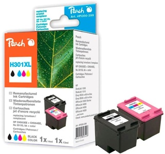 Peach, Peach Spar Pack Druckköpfe kompatibel zu HP No. 301XL, CH563EE, CH564EE, Tinte schwarz + color PI300-399