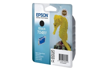 Epson, Epson T048140 black Tintenpatrone, EPSON EPSON T0481 Druckerpatrone schwarz passend für: PM-A 870;PM-AD 770;R200;R220;R300;R320;R340;RX300;RX300ME;RX500;RX600;RX620;RX640;Stylus Photo R200;Stylus Photo R210;Stylus Photo R220;Stylus Photo R300;Stylus Photo R300M;Stylus Photo R310;Styl