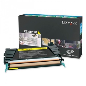 Lexmark, Lexmark HY return gelb Toner-Modul, Lexmark Toner, gelb, Prebate, C736H1YG, (10'000 Seiten)