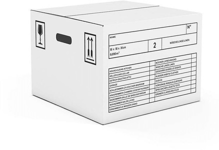 Antalis, Antalis Umzugsbox 50 x 72 cm, Weiss Kartonschachteln, Antalis Umzugsbox 50 x 36 cm 10 Stück, Weiss Kartonschachteln
