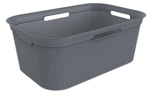 undefined, Wäschekorb BRISEN, ROTHO - Aufbewahrungskorb BRISEN - anthrazit - 100% recyceltes Material - 39.6/59.6/23.2 cm