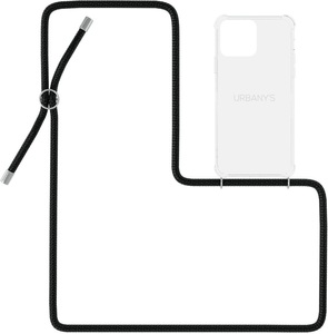 Urbany's, Urbany's - (130cm) iPhone 14 Pro Max Night Owl Necklace Hybrid Hülle Air Cushion Fallschutz + Handykette (PN-TS-I14PM-NOS) - Transparent / Schwarz, Urbany's Necklace Case iPhone 14 Pro Max Night Owl