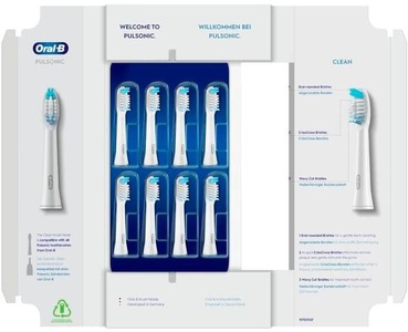 Braun, Oral-B - ORAL B - Bürstenköpfe Pulsonic Clean, 8 Stück, Oral-B Zahnbürstenkopf Pulsonic Clean, 8 Stück
