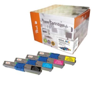Peach, Peach 110879 44469803/44469704/44469705/44469706 Combi Pack Toner, Peach O4446/4449 4 Toner (bk, c/m/y) ersetzt OKI 44469704-9803 für z.B. OKI C 510 DN, OKI C 531 DN, OKI C 310 DN, OKI C 330 DN, OKI C 331 DN