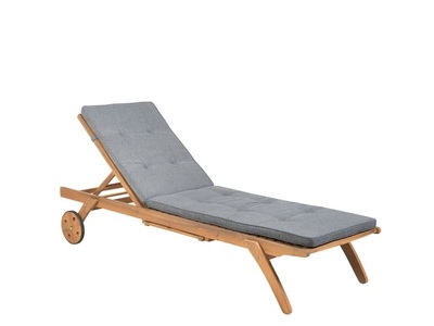 Beliani, Beliani Gartenliege Akazienholz mit Auflage grau CESANA, Beliani - Gartenliege mit Auflage aus Akazienholz Klassisch CESANA, One Size, Light Beige