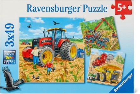 undefined, Ravensburger Große Maschinen Puzzle 3x49 teilig 08012, Puzzle GROssE MASCHINEN 3x49-teilig