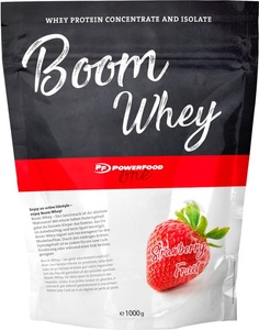 PowerFood One, PowerFood One Boom Whey Proteinpulver, PowerFood One Boom Whey Stawberry Fruit (1000g)