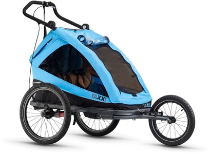 S'COOL, s'cool taXXi Elite Trailers for Two cyan 2019 Kinderveloanhänger, TAXXI Fahrradanhänger TAXXI ELITE for two blau
