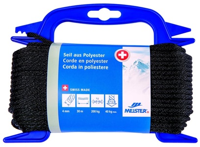 MEISTER, MEISTER SEIL POLYESTER, Seil Polyester Schwarz | ? 4 mm | max. 200 kg