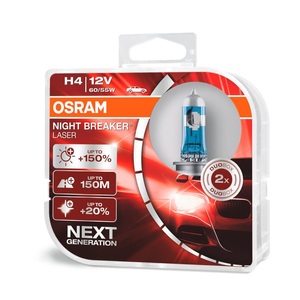 Osram, Osram - Night Breaker Laser Glühbirne Duobox H4 - 12V, OSRAM, Ersatzleuchtmittel, Night Breaker Laser Duobox H4 12V 60/55W P43t, AUTO & BIKE, 64193NL-HCB