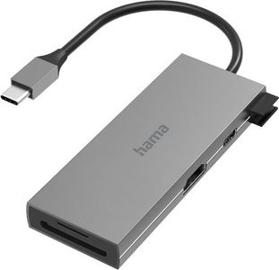 HAMA, Hama USB Hub 3.0 3-Port+HDMI+Kartenleser, HAMA 200110 - USB-C Multiport-Adapter (Grau)