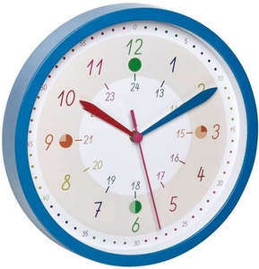 TFA Dostmann, TFA Dostmann Kinder Wanduhr TICK & TACK Blau, TFA Dostmann 60.3058.06.90 Quarz Wanduhr 308 mm x 44 mm Blau