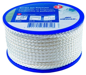 MEISTER, MEISTER SEIL POLYESTER, Meister Kordel Ø 3 mm, 25 m, 150 kg, Weiss