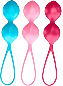 Satisfyer, Satisfyer Kugeln (3er-Set) CO3, Satisfyer V Balls - Beckenbodentrainer (Pink/Rot/Türkis)