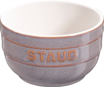 STAUB, Keramik Ramequin rund, 2er Set, antik-grau, 8 cm, Keramik Ramequin rund, 2er Set, antik-grau, 8cm