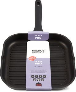 Cucina & Tavola, GRILLPFANNE TITAN INDUKTION 28x28cm, Migros Kitchen & Co. Pro Grillpfanne