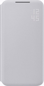 Samsung, Samsung - Galaxy S22 5G Antibakterielle Smart LED View Cover Tasche (EF-NS901PJEGEW) - Grau, Samsung - Smart LED View Folio Case für Galaxy S22 Hellgrau, Grau
