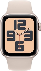 Apple, APPLE Watch SE (GPS) 40 mm - Smartwatch (M/L 150-200 mm, Fluorelastomer, Polarstern/Polarstern), Apple Watch SE 2023 40mm Starlight mit Sport Band M/L