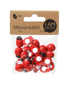 I am Creative, I AM CREATIVE Marienkäfer selbstklebend, 24 Stk, I AM CREATIVE Marienkäfer 4501.46 19mm, rot