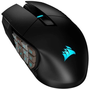 Corsair, CORSAIR SCIMITAR ELITE Wireless - Kabellose Gaming-Maus, Kabelgebunden und Kabellos, Optisch mit Leuchtdioden, 26.000 DPI, Schwarz, Scimitar Elite Wireless, Gaming-Maus