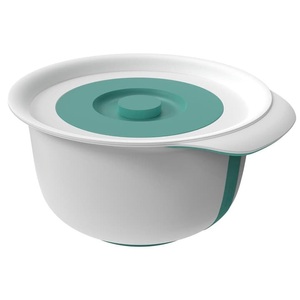 Rotho, Rotho FRESH Rührschüssel, Rotho Rührschüssel , 1043305092 , Grün, Weiss , Kunststoff , 28.8x26x14.2 cm , Standring unten, Spritzschutz, Griff , 003294043802