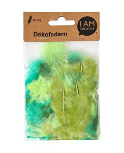 undefined, Dekofedern, Federn für Dekorationen und zum Basteln, Grün-Mix, 5 - 8 cm, ca. 3 g, 