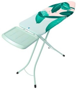 BRABANTIA, brabantia Mint Tropical Leave Bügeltisch, Brabantia Bügelbrett »Tropical Leaves mit Dampfstationsablage«, Bügelfläche 45 cmx127 cm