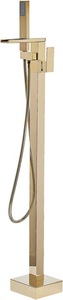 Beliani, Beliani Freistehende Badewannenarmatur Messing gold BOYOMA Badewanne, Beliani - Freistehende Badewannenarmatur aus Messing Modern BOYOMA, One Size, Gelbgold