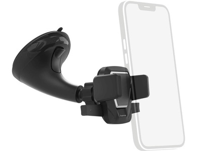 HAMA, Hama Easy Snap Saugnapf Handy-Kfz-Halterung, Hama - Auto-Handyhalterung Easy Snap mit Saugnapf, 360 Grad drehbar, universal, Schwarz