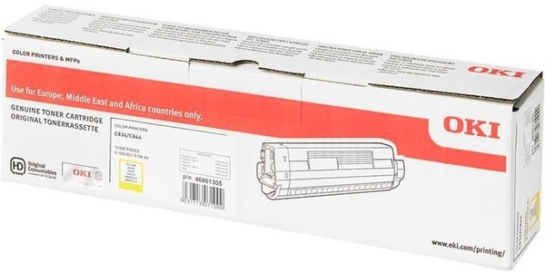 OKI, OKI Toner C834 C844 46861305 Original Gelb 10000 Seiten, OKI Toner 46861305 Yellow