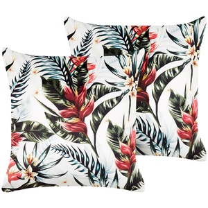 Beliani, Kissen 2er Set aus Samtstoff Boho EDELWEISS Kissen 2er Set aus Samtstoff Boho EDELWEISS, 