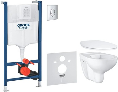 Grohe, Grohe WC-Set Solido 5in1 mit Euro Keramik WC-Sitz, GROHE WC-Set Solido Euro Keramik 5in1 1.13 m Bauhöhe