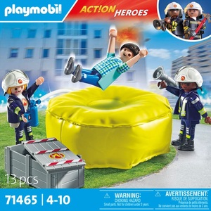 PLAYMOBIL, 71465 Feuerwehrleute mit Luftkissen Multicolor, Playmobil® Spielbausteine »Action Heroes Feuerwehrleute mit Luftkissen 71465«, (13 St.)