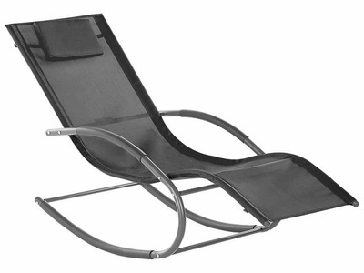 Beliani, Beliani Carano II Sonnenliege, Beliani - Liege aus Stahl Modern CARANO II, One Size, Schwarz