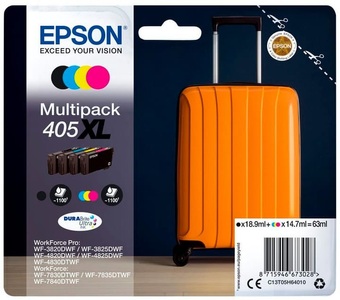 Epson, Epson 405XL Multipack - 4er-Pack - XL - Schwarz, Gelb, Cyan, Magenta - Original - Tintenpatrone, Epson 405XL Multipack - 4er-Pack - XL - Schwarz, Gelb, Cyan, Magenta - Original - Tintenpatrone